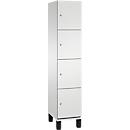 C+P Schließfachschrank Cambio, 1 Abteil, 4 Fächer, auf Füßen, B 400 x T 525 x H 1980 mm, lichtgrau