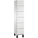 C+P Schließfachschrank Cambio, 1 Abteil, 6 Fächer, auf Füßen, B 400 x T 525 x H 1980 mm, lichtgrau