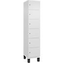 C+P Schließfachschrank Cambio, 1 Abteil, 6 Fächer, auf Füßen, B 400 x T 525 x H 1980 mm, verkehrsweiß