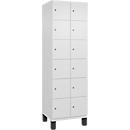 C+P Schließfachschrank Cambio, 2 Abteile, 12 Fächer, auf Füßen, B 600 x T 525 x H 1980 mm, verkehrsweiß