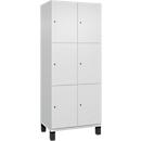C+P Schließfachschrank Cambio, 2 Abteile, 6 Fächer, auf Füßen, B 800 x T 525 x H 1980 mm, verkehrsweiß