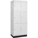 C+P Schließfachschrank Cambio, 2 Abteile, 6 Fächer, mit Sockel, B 800 x T 525 x H 1980 mm, verkehrsweiß