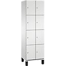 C+P Schließfachschrank Cambio, 2 Abteile, 8 Fächer, auf Füßen, B 600 x T 525 x H 1980 mm, lichtgrau