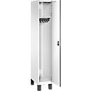 C+P Spind Cambio, 1 Abteil, auf Füßen, B 300 x T 525 x H 1980 mm, verkehrsweiß/weiß