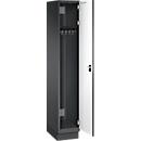 C+P Spind Cambio, 1 Abteil, mit Sockel, B 300 x T 525 x H 1980 mm, schwarzgrau/weiß