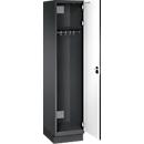 C+P Spind Cambio, 1 Abteil, mit Sockel, B 400 x T 525 x H 1980 mm, schwarzgrau/weiß