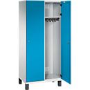 C+P Spind Cambio, 2 Abteile, auf Füßen, B 800 x T 525 x H 1980 mm, lichtgrau/lichtblau