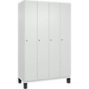 C+P Spind Cambio, 4 Abteile, auf Füßen, B 1200 x T 525 x H 1980 mm, verkehrsweiß