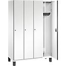 C+P Spind Cambio, 4 Abteile, auf Füßen, B 1200 x T 525 x H 1980 mm, verkehrsweiß/weiß