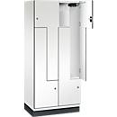 C+P Z-kast Cambio, 2 vakken, met plint, B 800 x D 525 x H 1980 mm, verkeerswit/wit