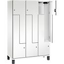 C+P Z locker Cambio, 3 vakken, op poten, B 1200 x D 525 x H 1980 mm, verkeerswit/wit