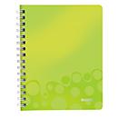 Cahier à double spirale WOW 4639 LEITZ, format A5, ligné, vert