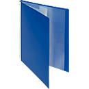 Cahier à pochettes plastiques PP FolderSys, pour format A4, 10 pochettes coin, bleu