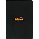 Cahier de notes Rhodia, 48 feuilles, DIN A4, 80g/m², certifié PEFC®, couverture souple, ligné, noir