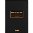 Cahier de notes Rhodia Composition Book, 80 feuilles, DIN A5, 80g/m², relié, ligné, avec marge, noir