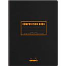 Cahier de notes Rhodia Composition Book, 80 feuilles, DIN B5, 80g/m², relié, ligné, avec marge, noir