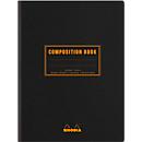 Cahier de notes Rhodia Composition Book, 80 feuilles, DIN B5, 80g/m², relié, quadrillé, noir