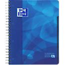 Cahier de projets OXFORD School Projectbook, DIN A4+, 120 feuilles, lignées, avec marge, 4 perforations, reliure à double spirale, bleu