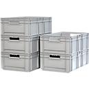 Caisse aux dimensions EURO EF 6220, sans couvercle, 42 l, 5 pièces, gris