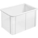 Caisse de transport, norme européenne, volume 60 l, jusqu'à 300 kg, empilable, parois fermées, sans couvercle, L 600 x l 400 x H 320 mm, HDPE, teinte naturelle