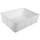 Caisse de transport, norme européenne, volume 80 l, jusqu'à 300 kg, empilable, parois fermées, sans couvercle, L 800 x l 600 x H 220 mm, HDPE, teinte naturelle