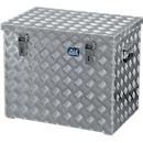 Caisse de transport, tôle d'aluminium à damier, avec sangles de maintien, 120 L
