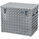 Caisse de transport, tôle d'aluminium à damier, avec sangles de maintien, 234 L