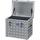 Caisse de transport, tôle d'aluminium à damier, avec sangles de maintien, 70 L
