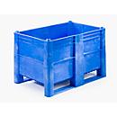 Caisse-palette, à parois fermées, 500 L, bleu