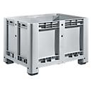 Caisse-palette - polyéthylène - L 1200 x l 800 x H 760 mm - 470 litres - avec 4 pieds - construction fermée