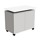 Caisson d'appoint SOLUS PLAY, mobile, 2 portes battantes, L 800 x P 500 x H 720 - 1080 mm, blanc