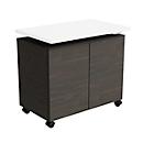 Caisson d'appoint SOLUS PLAY, mobile, 2 portes battantes, L 800 x P 500 x H 720 - 1080 mm, chêne tourbeux