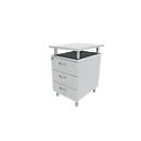 Caisson fixe ARLON OFFICE, avec plateau de table, 3 tiroirs, l. 450 x P 600 x H 730 mm, verrouillable, gris clair