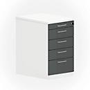 Caisson fixe NEVADA, l. 430 x P 600 x H 740 mm, blanc/gris foncé 