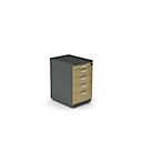 Caisson fixe NEVADA, L 430 x P 600 x H 740 mm, gris foncé/chêne