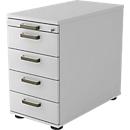 Caisson fixe TOPAS LINE, 4 tiroirs, 1 tiroir-plumier, verrouillable, gris clair/gris clair