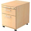 Caisson mobile, 1 tiroir, 1 tiroir-plumier, l. 428 x P 580 x H 590 mm, coloris érable