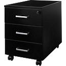 Caisson mobile 333 - 3 tiroirs - acier thermolaqué - L 420 x P 600 x H 570 mm - noir - notre marque Schäfer Shop Pure