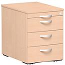 Caisson mobile ALICANTE, 3 tiroirs, l. 430 x P 600 x H 566 mm, coloris hêtre