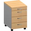 Caisson mobile ARLON-OFFICE, l. 420 x P 560 x H 585 mm, coloris hêtre