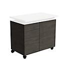 Caisson mobile d'extension SOLUS PLAY, 4 tiroirs, 1 porte battante, l. 800 x P 500 x H 720 - 1080 mm, chêne de tourbière