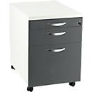 Caisson mobile NEVADA, l. 430 x P 600 x H 600 mm, blanc/gris foncé 