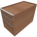 Caisson mobile QUANDOS BOX, 1 + 1 tiroirs, tiroir à dossiers suspendus, l. 430 x P 800 x H 570 mm, cerisier Romana