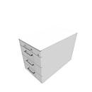 Caisson mobile SOLUS PLAY, 1 + 3 tiroirs, avec poignée, l. 430 x P 777 x H 562 mm, blanc