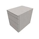 Caisson mobile SOLUS PLAY, 1+ 3 tiroirs, sans poignée, l. 430 x P 600 x H 562 mm, ceramic grey