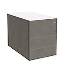 Caisson mobile SOLUS PLAY, 1 + 3 tiroirs, sans poignée, l. 430 x P 777 x H 562 mm, ceramic grey