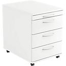 Caisson mobile TARA, 3 tiroirs, l. 428 x P 580 x H 590 mm, blanc