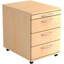 Caisson mobile TARA, 3 tiroirs, l. 428 x P 580 x H 590 mm, coloris érable