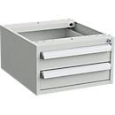 Caisson pour tables de travail, fermeture centrale, avec protection ESD, L 450 x P 520 mm, 2 tiroirs
