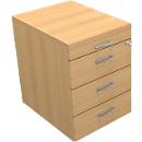 Caisson roulant ARLON OFFICE, L 420 x P 560 x H 585 mm, décor hêtre
